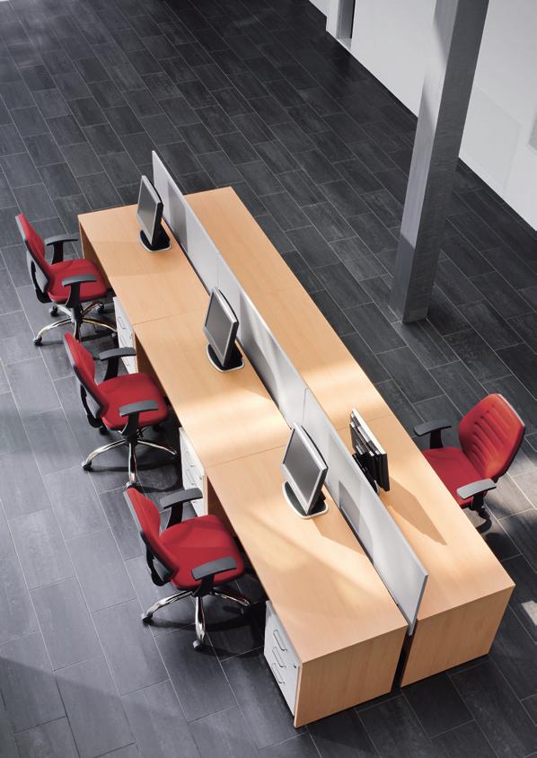 EASY SPACE PRODUCT ADVANTAGES 36-month functional warranty. Chromium-plated or powder coated desk bases. Top quality melamine-coated surfaces. Quality hardware fittings by leading manufacturers.