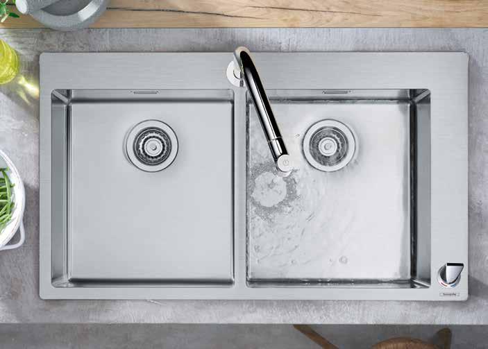 The functional sink with a drainboard for additional space