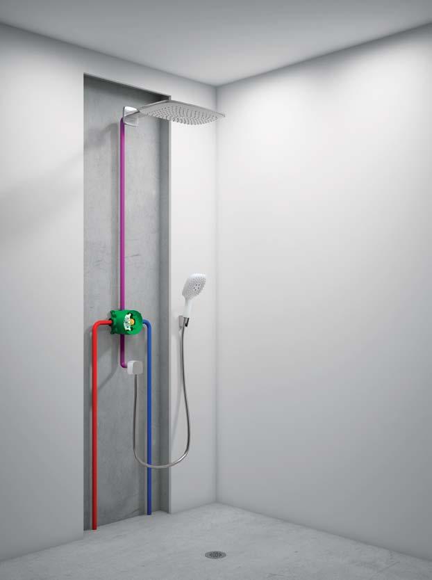 Thermostatic with Volume Control and Diverter. Europeans have embraced the advantages of a handshower over a fixed showerhead for years.