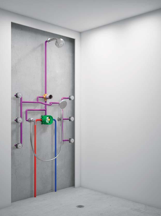 Thermostatic plus Trio Diverter with Shut-Off and Fix Fit Wall Outlet. Unlock the ultimate in shower pleasure.