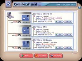 CominoxWizard & CominoxReader The CominoxReader program transfers the cycle and maintenance data saved on the SterilCard directly into the electronic storage through the SterilCard PC Reader