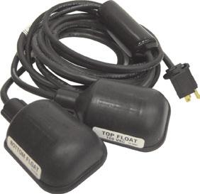 Water resistant fiberglass housing and cable connectors. Includes () SWWOPA Floats and operating switch w/running light.