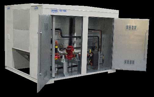 Pumps Constant or variable flow pump systems can be factory installed in the outdoor mechanical room. This saves valuable interior building space by eliminating pumps in the indoor mechanical room.