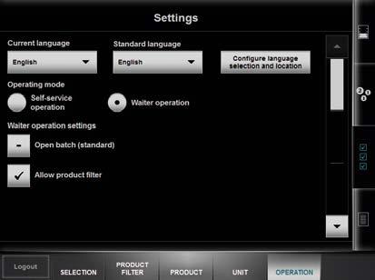 Settings 8.6.2 Menu option "Maintenance" Here you have the option of cleaning the machine or switching it off. There is also information available on when the last cleaning operation was carried out.