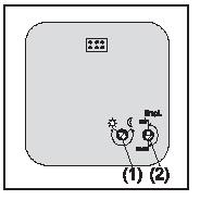 3: Setting of the brightness threshold Brightness limit below which detected movements cause the automatic switch to trigger a switching action.