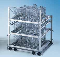 Injector wash cart with drying connection With E 742 module frame and E 106 and E 109 inserts for