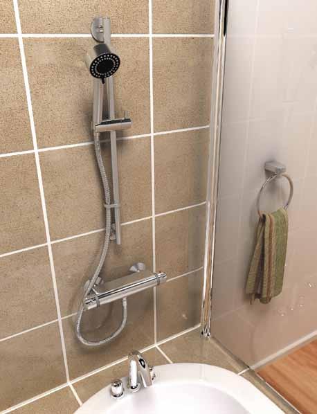 5 seconds Suitable for high pressure systems Maximum temperature stop for safer showering Slimline