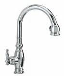 Vinnata Vinnata kitchen faucets offer traditional styling, a MasterClean sprayface that resists hard water buildup, and washerless ceramic valving to ensure precise water control.