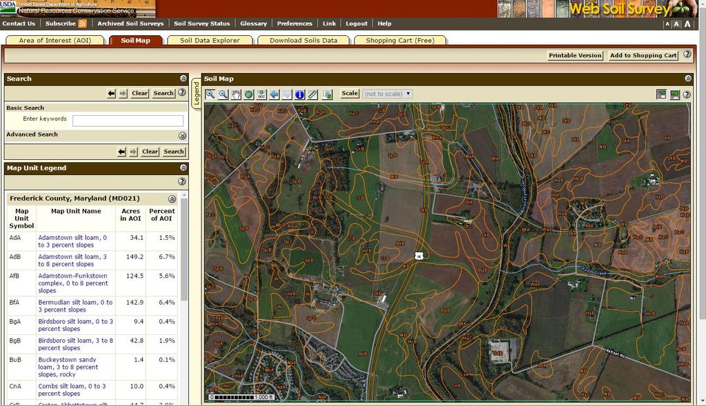 Soil map units and range of slopes Profile