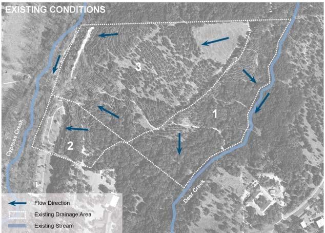 Figure 3-2: Pre-Implementation stormwater runoff conditions (adapted by Design Workshop from PBS&J, 2009b) Figure 3-3: Designed stormwater runoff conditions (adapted by Design Workshop