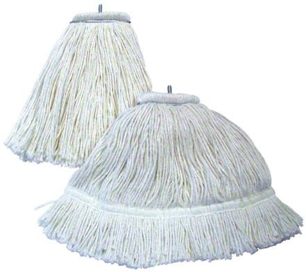 Layflat Screw-Type Cut-End Rayon Wet Mop Heads grade 1 yarn for high tensile strength/durability rayon material has minimal linting ideal for applying floor finish and disinfectants mop goes from the