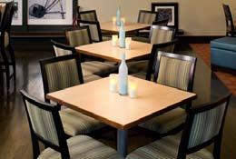 Dining chairs are wood construction both with and without arms and when in large quantities, it must be composed of two complimentary furniture styles.