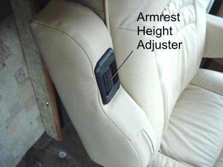 SECTION 3 DRIVING YOUR MOTOR HOME Reverse the procedure to face the seat forward. Power Seat Tilt the steering wheel all the way up and put the left armrest down.