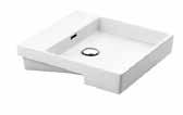 BDS-MEZ-721- BASIN FINISHES: Semi-Recessed Wash Basin with Overflow 440 x 450 x 80 mm Codes: No Tap Hole