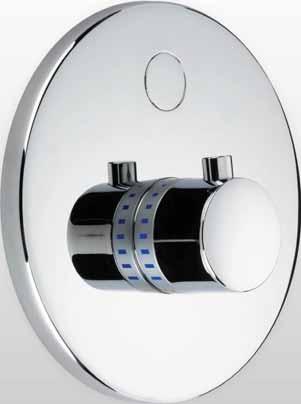 Shower Control DB1200T / DB1225T Dolphin Blue Semi-Recessed Thermostatic Shower Control 9v Battery Version Transformer Version DB1200T DB1225T Flow rate 9 litres / minute (Other flow rates are
