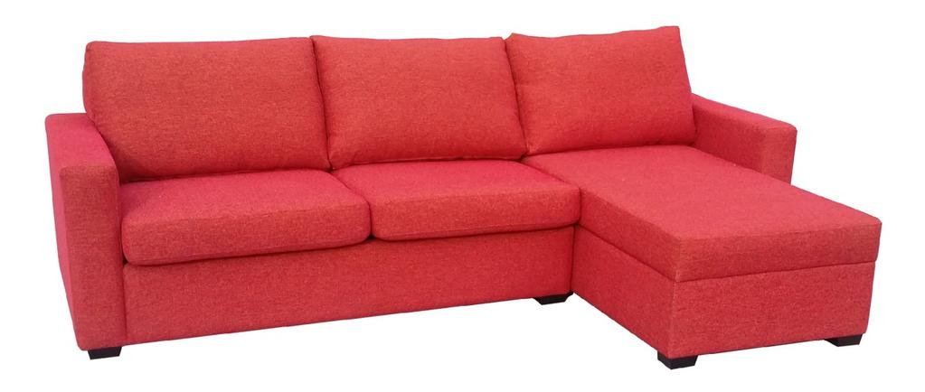Zoned Pockets Fibre filled Innerspring Sofa bed mechanism - 2 yr Convenient Storage Chaise With Heavy Duty Hinges Fabric &