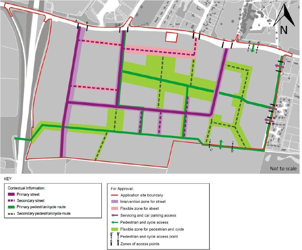 they are a committed element of the Proposed Development Figure 33 Development zones Access and movement 338 The access and movement strategy is summarised in Figure 34 Access to the Site would be