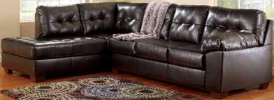 STATIONARY LEATHER SECTIONALS 20100 ALLISTON DURABLEND SALSA -66-17 Sectional -08 Oversized Accent