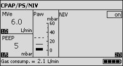 Operation / Settings NIV Non-Invasive Ventilation (optional) 36 NIV (optional) can only be activated as a supplementary function in the pressure controlled ventilation modes SpnCPAP and SpnCPAP / PS.