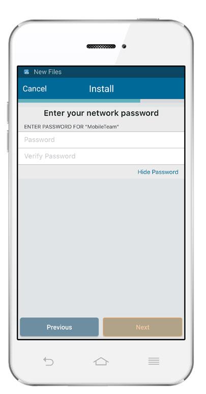 ENTER YOUR NETWORK PASSWORD Type in the password for your home Wi-Fi network.