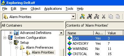 Alarm Priority Before delving into Alarm Help it is useful to review the DeltaV system s basic features for defining alarm priorities and how they relate to the site alarm philosophy.