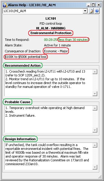Alarm Help Setup The DeltaV system provides six configurable Alarm Help properties, which may be individually assigned to any alarms from any source: Functional Classification, Consequence of
