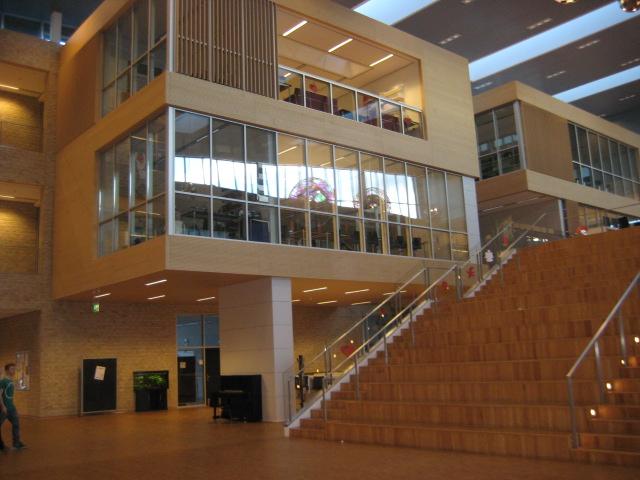 The library is for both the students and the teachers, and the central location emphasizes the library s significance for learning and for the Danish language. A.P.