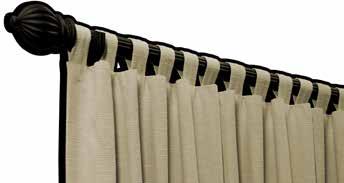 Drapery & Side Panel Header Styles Traditional Tab Top NEW! Back Tab Tab Tops are a simple, clean design with tabs of fabric that hold the drapery to the rod.