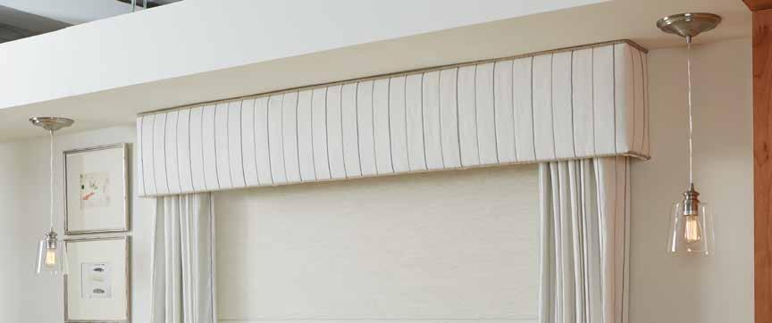 Upholstered Cornices Top Treatments Upholstered Cornices Horizons Upholstered Cornices are beautiful padded fabric top treatments available in seven decorative styles.