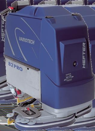 The permanent available cleaning width of 82cm is reduces by object pressure down to 61cm and is pulled back to its