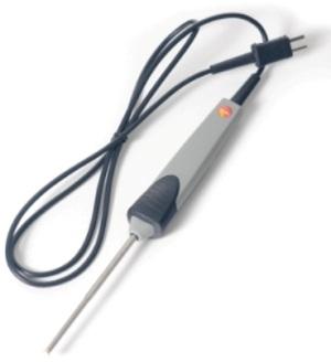 probe with a resilient thermocouple strip, also for uneven surfaces; short-term measurement range to +500 C, type K thermocouple