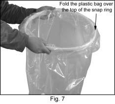 7. Place the ring over the top of the plastic bag and fold over the bag approximately three