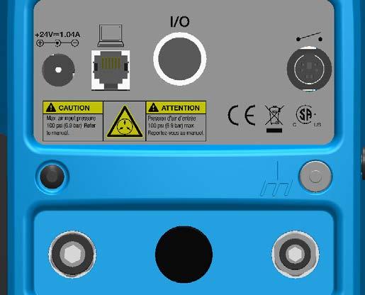 Features & Controls: Back Panel Power input port Communication port Input / output (I/O) port Foot pedal / finger switch Chassis connection This symbol identifies the chassis connection terminal.