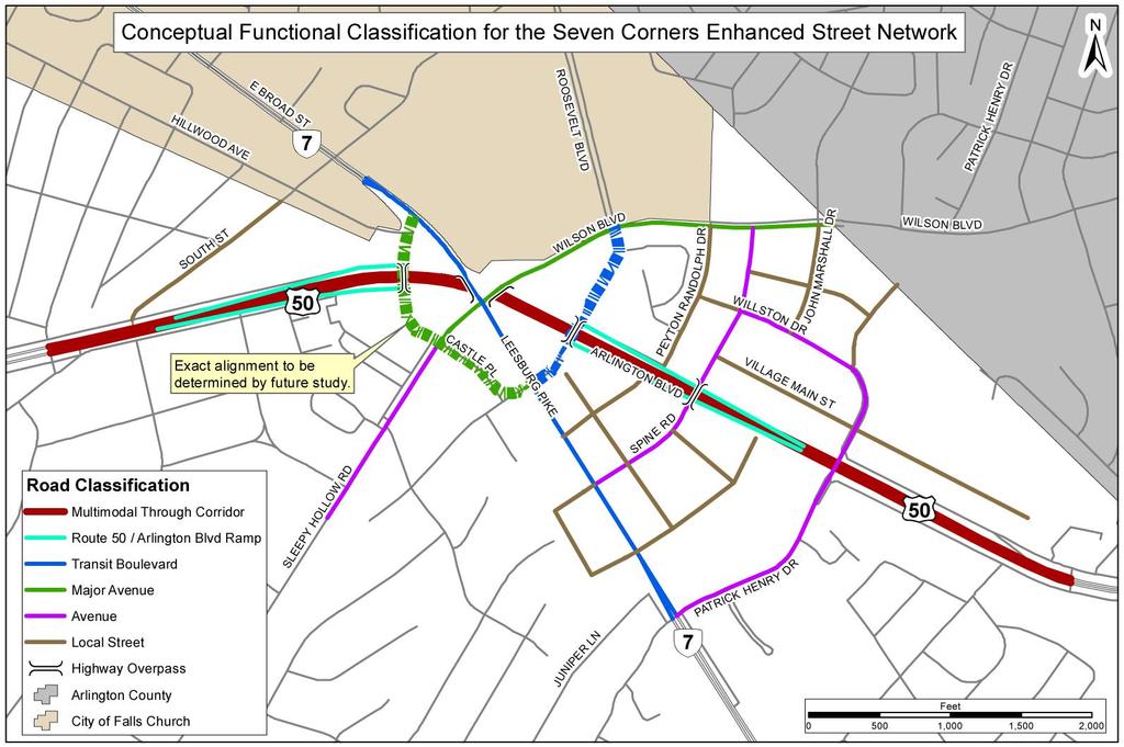 Although Fairfax County has traditionally used the VDOT s nomenclature to functionally classify streets and highways, it is using the more urban design oriented functional classification system, as