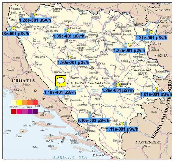 Measuring stations in Bosnia and Herzegovina Under the plan, the main actors in the communications and information management, and the coordination of public protection measures in the event of mass