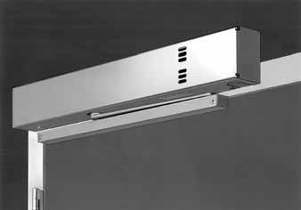 mounting plate accommodates surface or concealed wiring Photoelectric smoke detector with LED indicator option Handed Auxiliary stop required Projection 2-9/16" (65mm) from frame face Metal cover