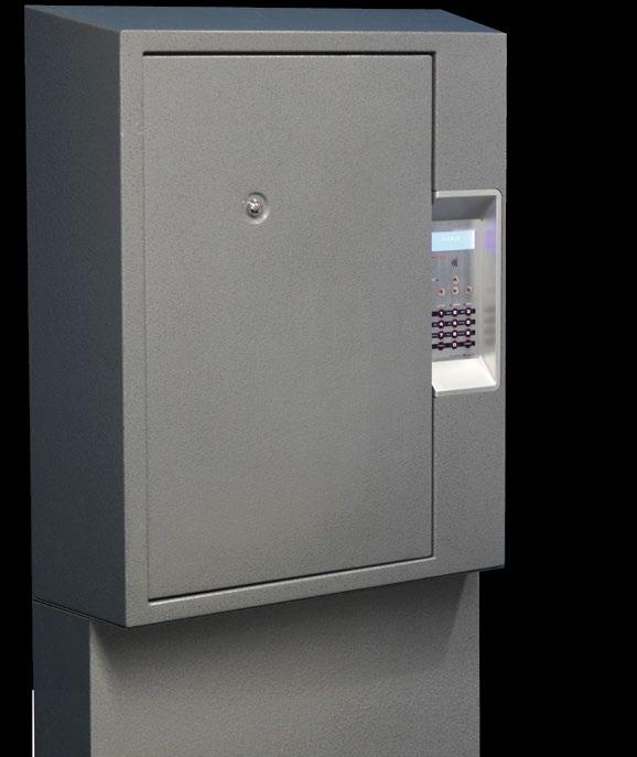 An internal cover plate extends the full height of the door, covering the locking mechanism to reduce tampering even by authorised personnel.