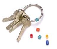 COLOURED KEY TAGS Colour code each bunch of keys for easy visual