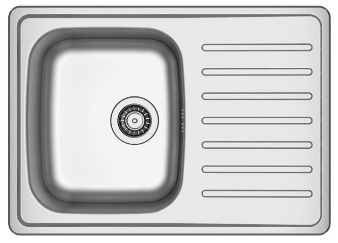 BOHOLMEN insert sink 1 1/2 bowls with drainer 3,790.- Fits cabinet frames minimum 60cm wide. Reversible; can be used with the drainer to the right or left.
