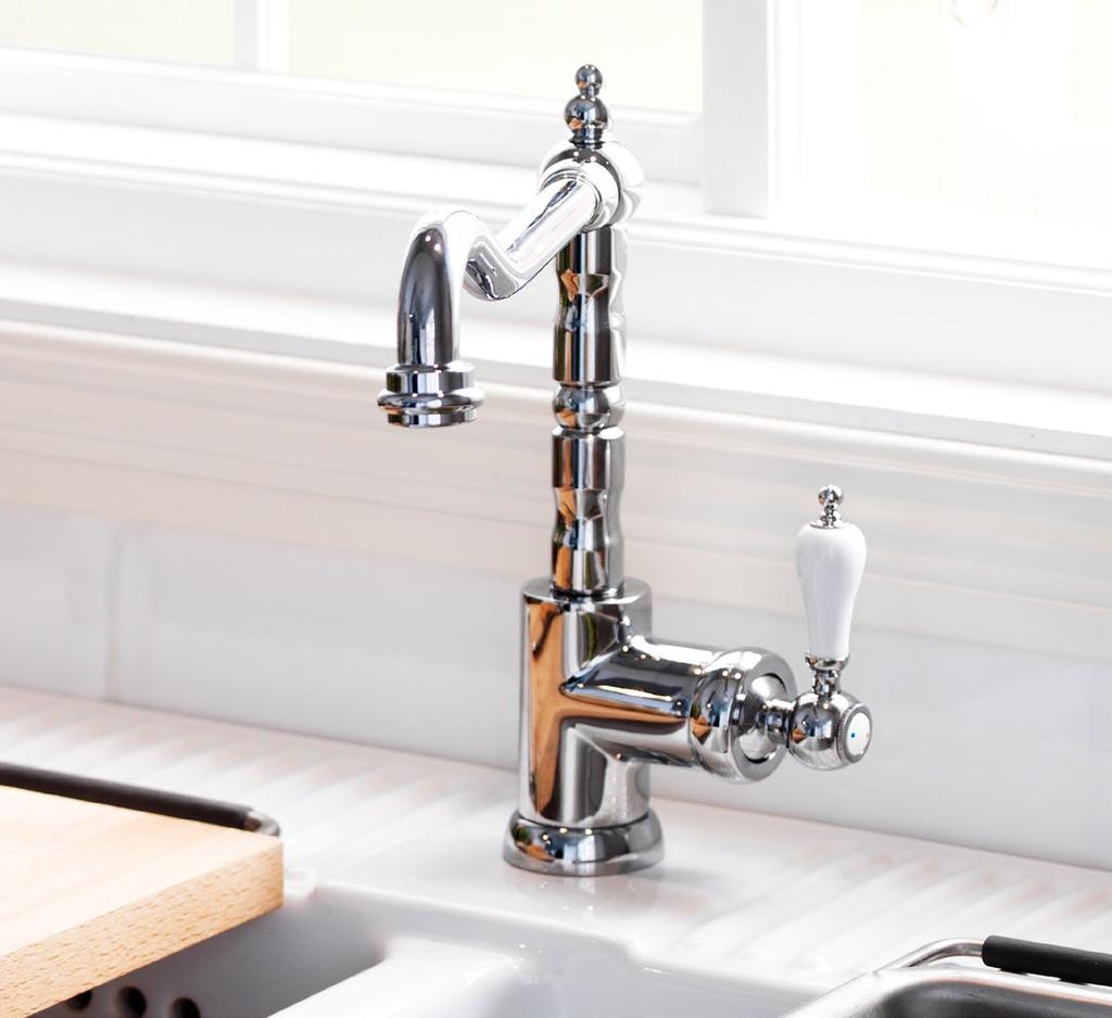 All our taps are equipped with a water saving aerator that, by mixing air into the flow, maintains water pressure but reduces water use by up to 40%.