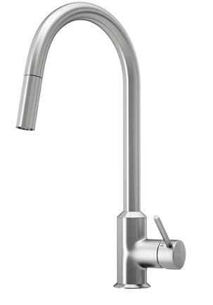 47 5,890.- 2. GLITTRAN kitchen mixer. Single lever. Chrome-plated or powder coated brass. Swivel spout 360. H28cm. Chrome-plated 102.226.23 4,990.