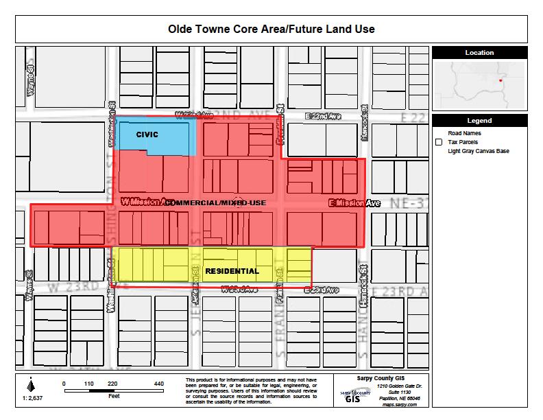 Land Use The future land uses in this area will be intended to serve the local residents and the Bellevue community as a whole.