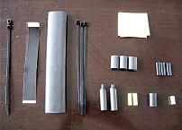 C D E F Clamp tie Mastic strips (1½ long x 1 wide) Heat-shrinkable tube (8 long x 1 diameter) Heat-shrinkable tube (1 long x ⅛