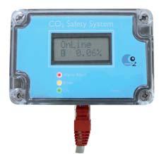 The basic CO2 Safety System is a precision instrument comprising one central unit (with a digital display), one (up to four) sensor unit, one warning lamp and one optional siren each using
