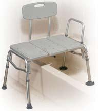 Bath afety Bath and hower eats and Transfer Benches Drive edical Plastic Transfer Benches Reversible Three-position back depth is adjustable from 181/2 to 191/2 in 1/2 increments Extra-large suction