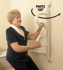 Bath afety Bath Rails/Grab Bars and Bath hower Heads tanders ecurity Pole and Curve Grab Bar Tension-mounted floor to ceiling pole Rubber pads protect the ceiling and floor Provides four hand grips