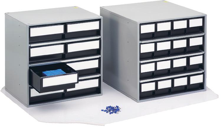 Storage Bin Cabinets Storage cabinets are stackable vertically and may be wall mounted or mounted on turntable assemblies. Available in two sizes with depths 11.81 (series 300) and 15.74 (series 400).