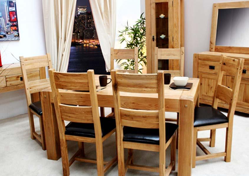 PORTLAND Portland collection - A luxurious oak collection of dining and occasional pieces characterized by its chunky robust look with rounded corner edge profile and dowel joint
