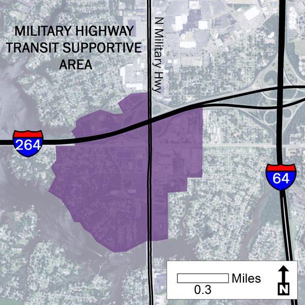 47 Urban Development Areas City of Norfolk UDA Needs Profile: Military way TSA The City of Norfolk has designated four UDAs within their jurisdiction, and the Military way Transit Supportive Area