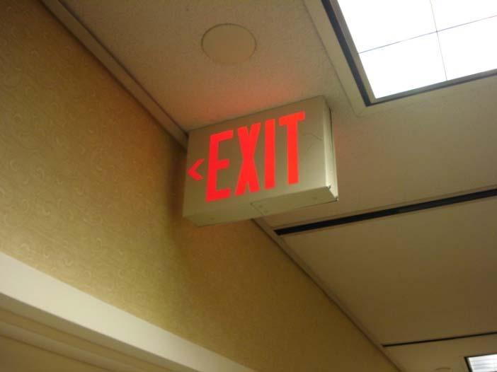 Exit signs should clearly direct you to the